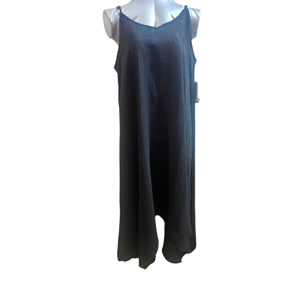 Time & Tru Women Black Sleeveless Maxi Dress, Size Large 12-14